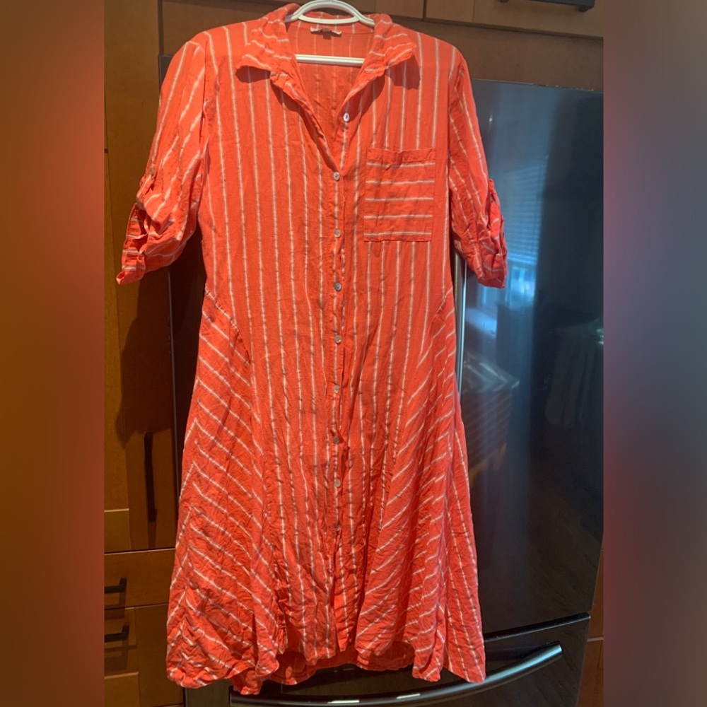 Linen shirt dress